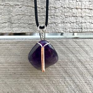 Amethyst Pendant with Copper accent